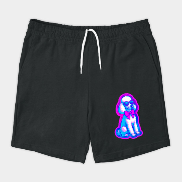 Retro Vaporwave Poodle – Neon 80s Dog with Sunglasses & Bow by DonWillisJrArt