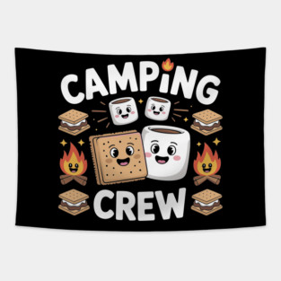 Camping Crew Smore Campfire Group Squad Team Kids Men Women Tapestry