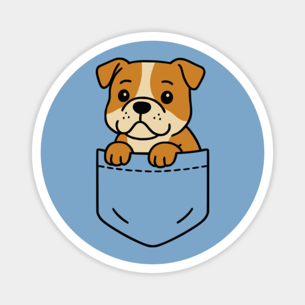 Cute Bulldog Puppy Pocket Pal Funny Bulldog Dog Lover Magnet by Yesteeyear