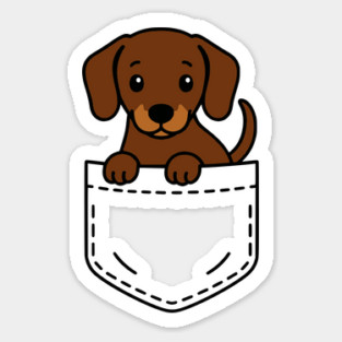 Cute Dachshund Puppy Pocket Pal Funny Doxie Dog Sticker