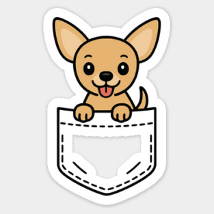 Cute Chihuahua Puppy Pocket Pal Funny Chihuahua Small Dog Sticker