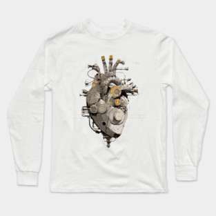 Steampunk Heart Graphic – Vintage Mechanical Design Long Sleeve T-Shirt
