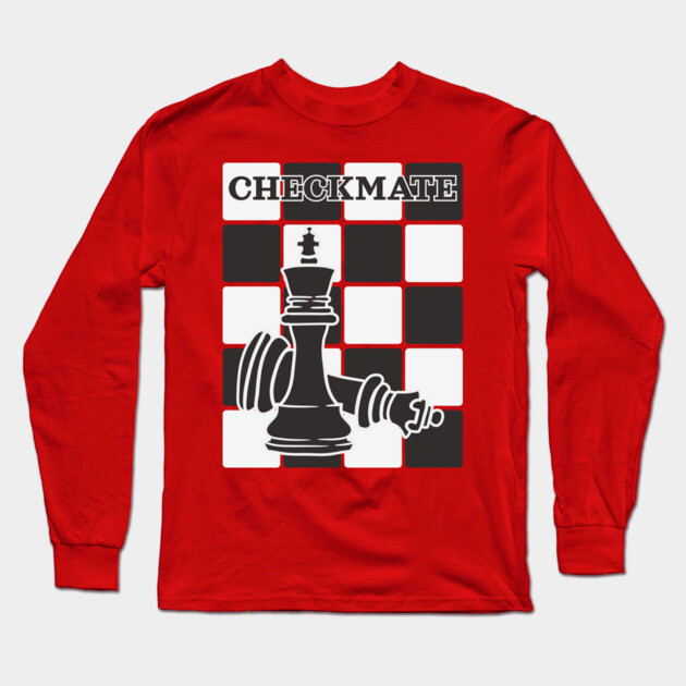 Checkerboard Checkmate - Chess Lovers gift Long Sleeve T-Shirt by TuncGK
