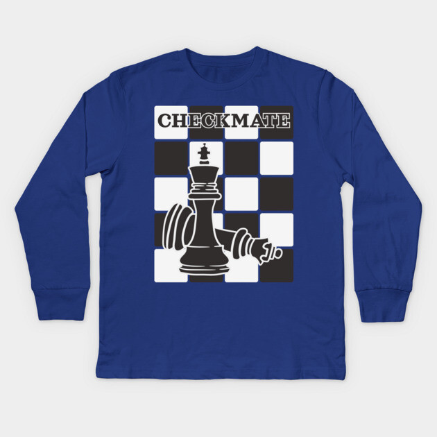 Checkerboard Checkmate - Chess Lovers gift Kids Long Sleeve T-Shirt by TuncGK