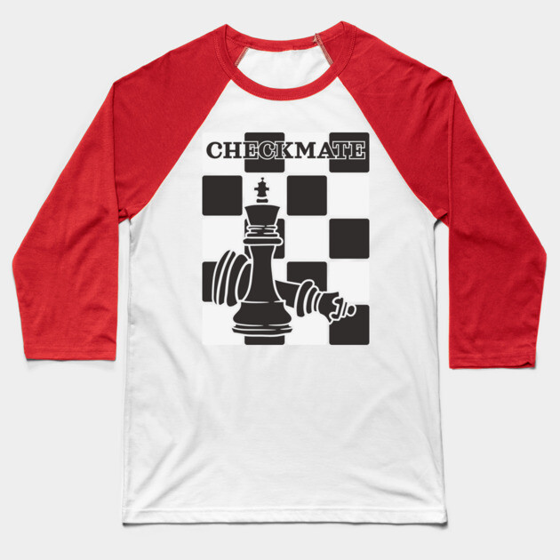 Checkerboard Checkmate - Chess Lovers gift Baseball T-Shirt by TuncGK