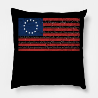 Declaration of Independence American Flag 250th Birthday Pillow