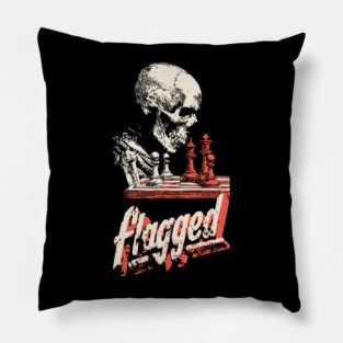 Flagged - Skeleton Playing Chess - Losing on Time Pillow