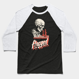Flagged - Skeleton Playing Chess - Losing on Time Baseball T-Shirt