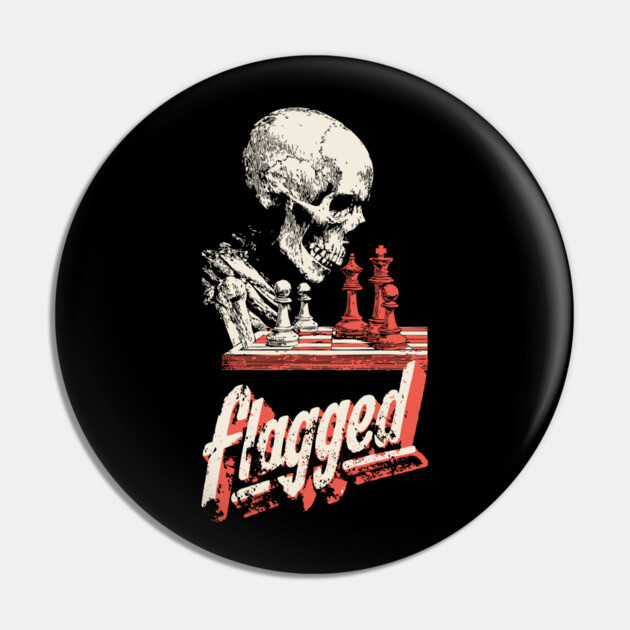 Flagged - Skeleton Playing Chess - Losing on Time Pin by TuncGK