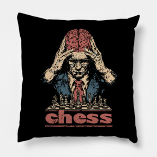 Brains for Chess - Concept Art Retro Style Pillow