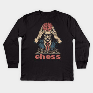Brains for Chess - Concept Art Retro Style Kids Long Sleeve T-Shirt