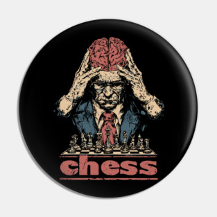 Brains for Chess - Concept Art Retro Style Pin
