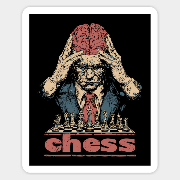 Brains for Chess - Concept Art Retro Style Magnet by TuncGK