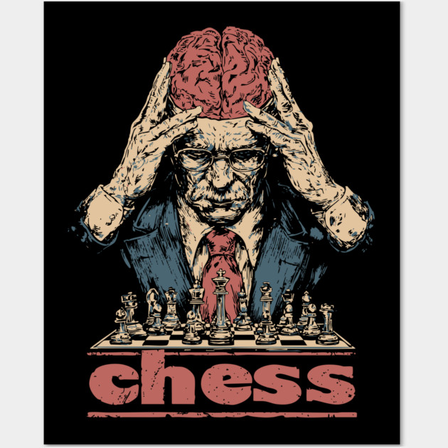 Brains for Chess - Concept Art Retro Style Wall Art by TuncGK