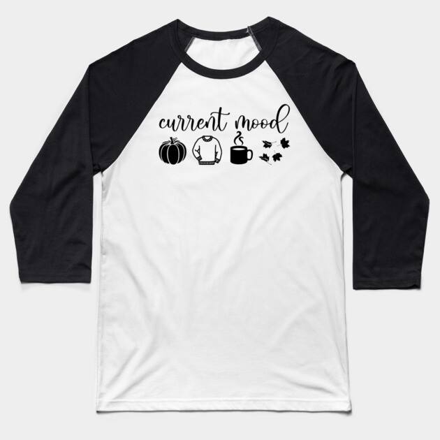 Autumn Moods (Black) Baseball T-Shirt by casualteesinc