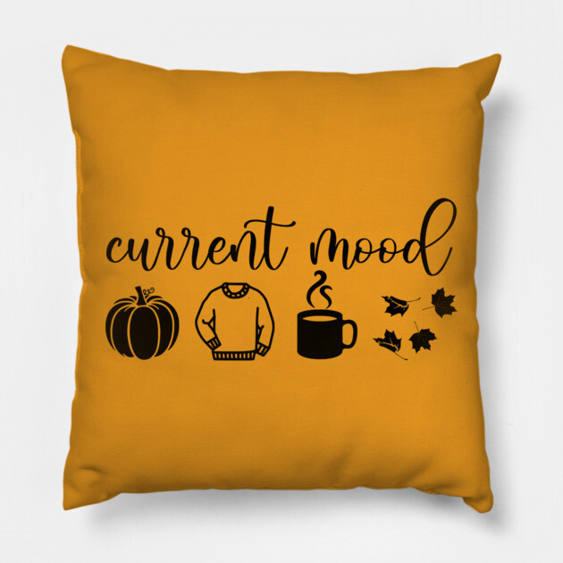 Autumn Moods (Black) Pillow by casualteesinc
