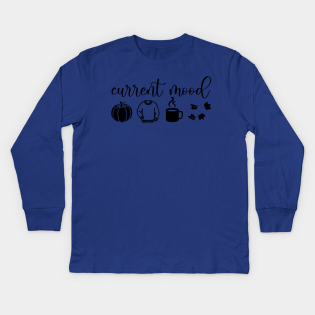 Autumn Moods (Black) Kids Long Sleeve T-Shirt by casualteesinc