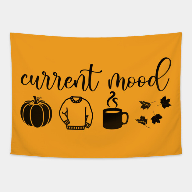 Autumn Moods (Black) Tapestry by casualteesinc