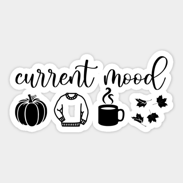 Autumn Moods (Black) Sticker by casualteesinc