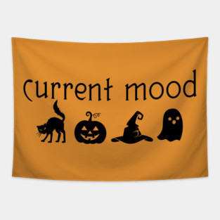 Halloween Moods (Black) Tapestry