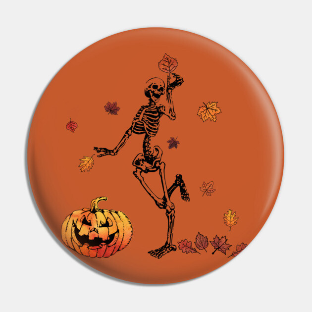 Frolicking Skelly Pin by casualteesinc