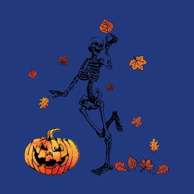Frolicking Skelly by casualteesinc
