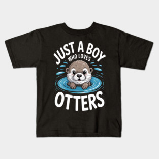 Just a Boy Who Loves Otters Kids Boys Otter Kids T-Shirt