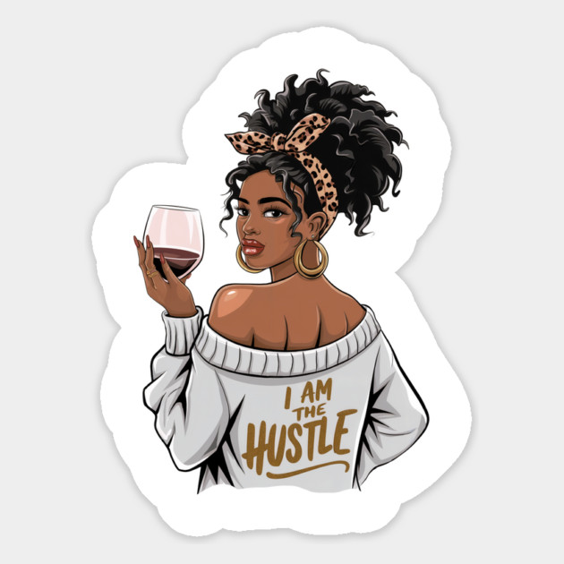 I am the hustle | Black Boss Lady Magnet by UrbanLifeApparel