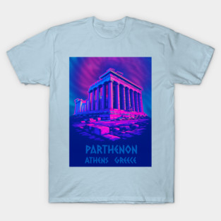 Chillwave Parthenon – Retro Greek Temple Vaporwave Art T-Shirt