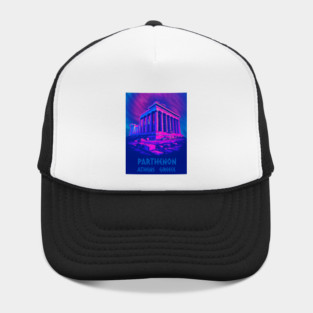 Chillwave Parthenon – Retro Greek Temple Vaporwave Art Hat