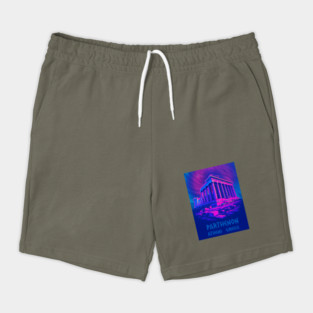 Chillwave Parthenon – Retro Greek Temple Vaporwave Art Shorts