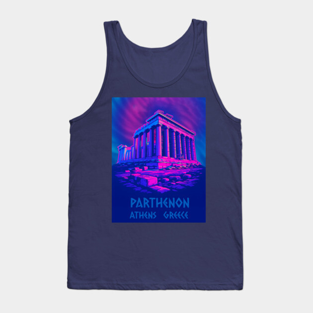 Chillwave Parthenon – Retro Greek Temple Vaporwave Art Tank Top by DonWillisJrArt