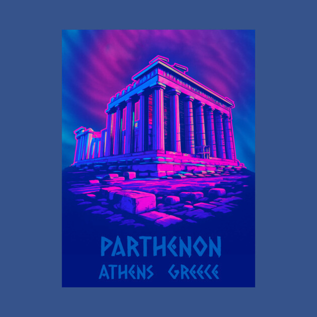 Chillwave Parthenon – Retro Greek Temple Vaporwave Art by DonWillisJrArt