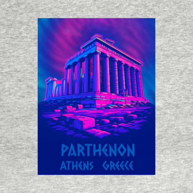 Chillwave Parthenon – Retro Greek Temple Vaporwave Art by DonWillisJrArt