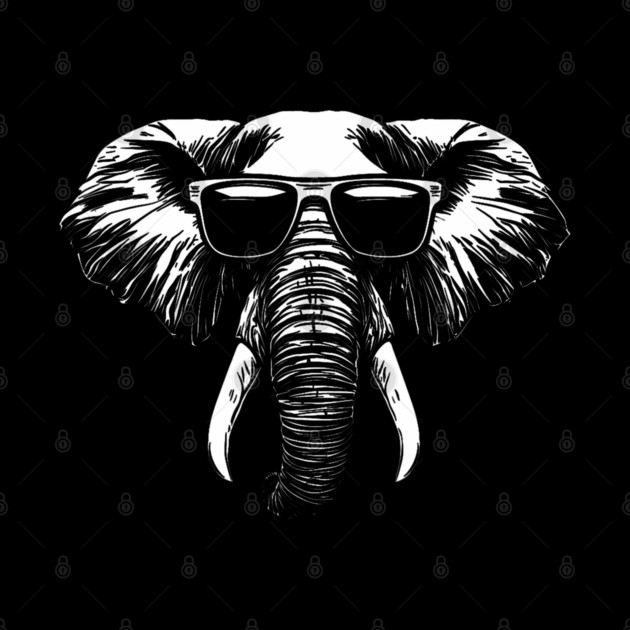 Elephant Wearing Sunglasses by clarysium