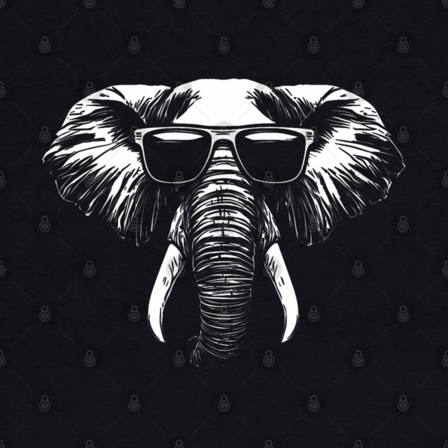 Elephant Wearing Sunglasses by clarysium