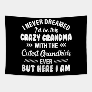 I never dreamed I’d be this crazy grandma with the cutest grandkids ever funny shirt Tapestry