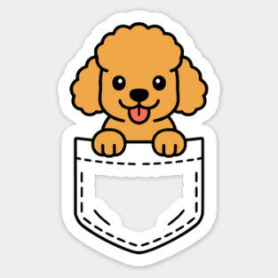 Cute Poodle Puppy Pocket Pal Funny Smart Poodle Dog Sticker