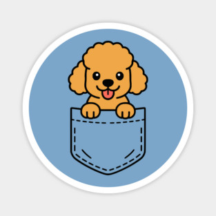 Cute Poodle Puppy Pocket Pal Funny Smart Poodle Dog Magnet