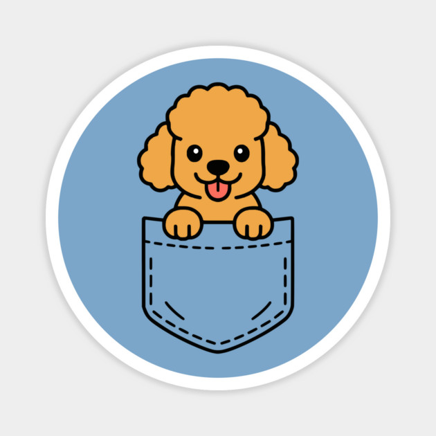 Cute Poodle Puppy Pocket Pal Funny Smart Poodle Dog Magnet by Yesteeyear