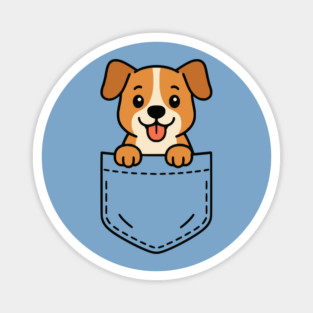 Cute Beagle Puppy Pocket Pal Funny Beagle Dog Lover Magnet