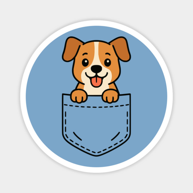 Cute Beagle Puppy Pocket Pal Funny Beagle Dog Lover Magnet by Yesteeyear