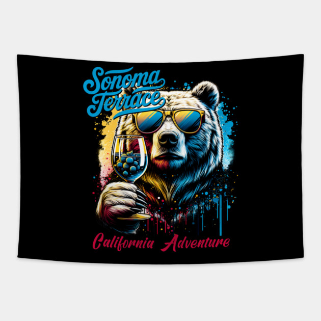 Sonoma Terrace California Adventure Wine Bar Tapestry by Joaddo