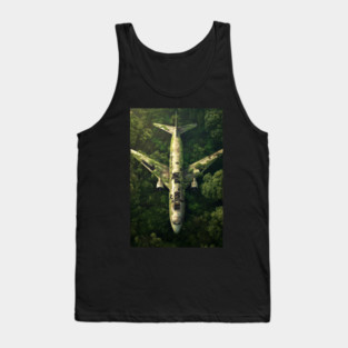 Abandoned Jungle Airplane Wreck Tank Top