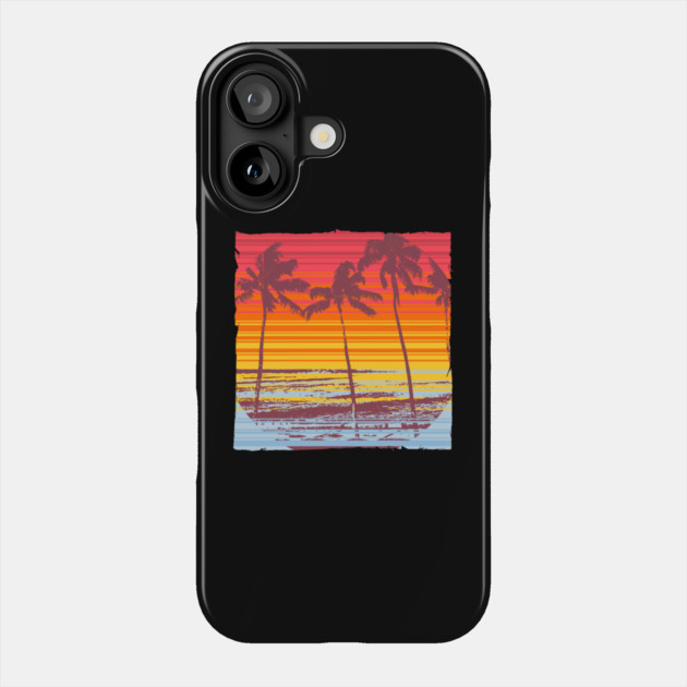 Sunset Beach Silhouette Phone Case by TopTenGraphics