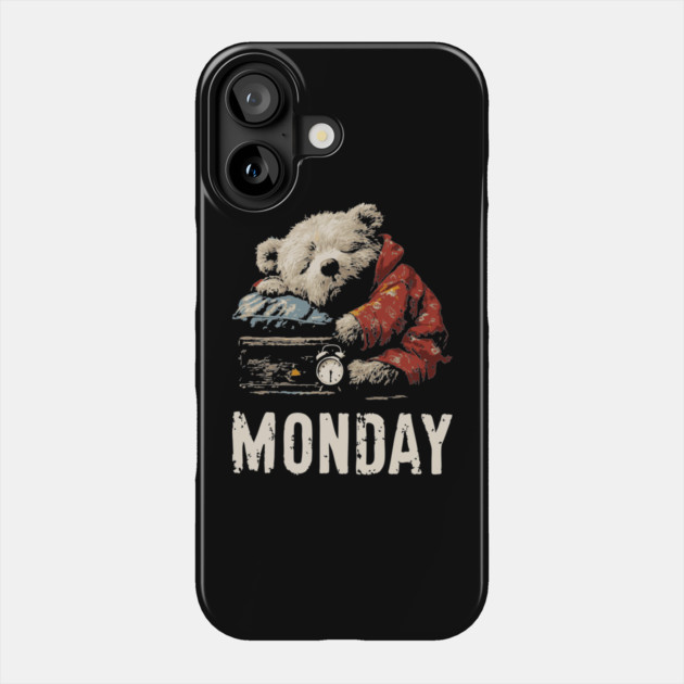 Sleepy Baby Bear in Monday Morning - Weekend Crisis Phone Case by TuncGK