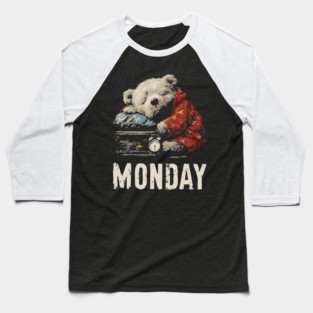 Sleepy Baby Bear in Monday Morning - Weekend Crisis Baseball T-Shirt