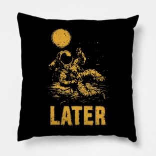 Astronaut Floating Away From His Troubles Pillow