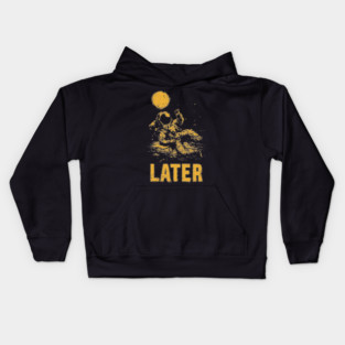 Astronaut Floating Away From His Troubles Kids Hoodie