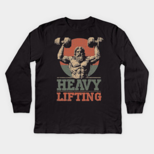 Zeus is Supporting All the Gym Bros - Funny Retro Design Kids Long Sleeve T-Shirt